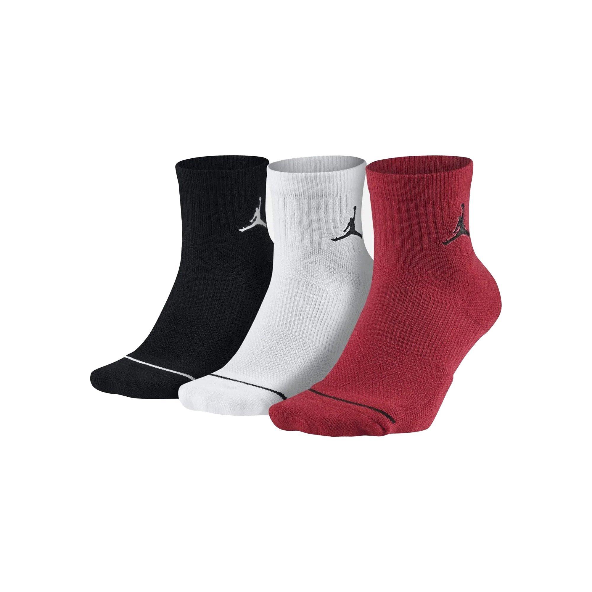 Jordan Everyday Ankle Socks (3 Pairs)-Black/White/Red